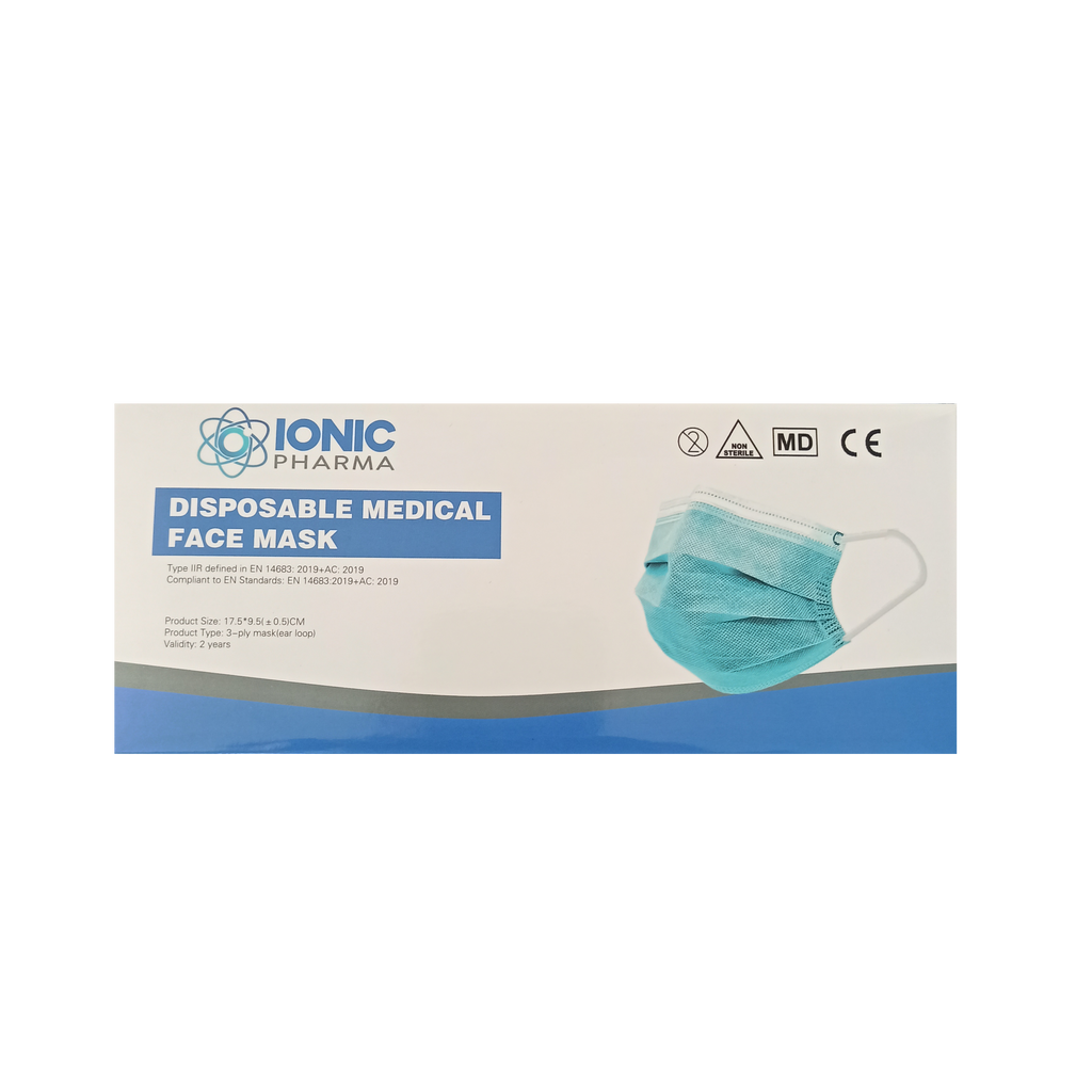 3-Ply Disposable Medical Face Masks - Pack Of 50
