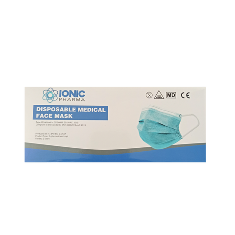 3-Ply Disposable Medical Face Masks - Pack Of 50