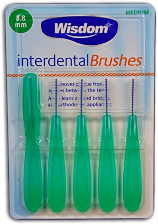 Wisdom Interdental Brushes 0.8mm Green 5 Pack
