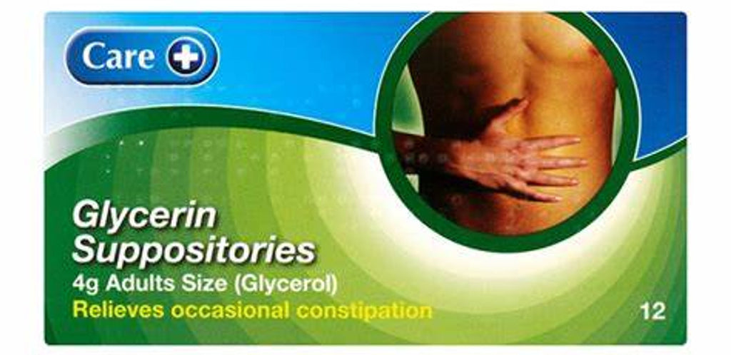 Care Adult Constipation Relief Suppositories, Glycerin Suppositories - 12S (4g Glycerol)