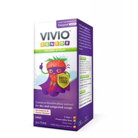 Vivio Junior Cough Syrup 140ml Strawberry & Honey Flavour